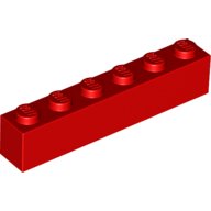 積木類- Brick1X6 紅色