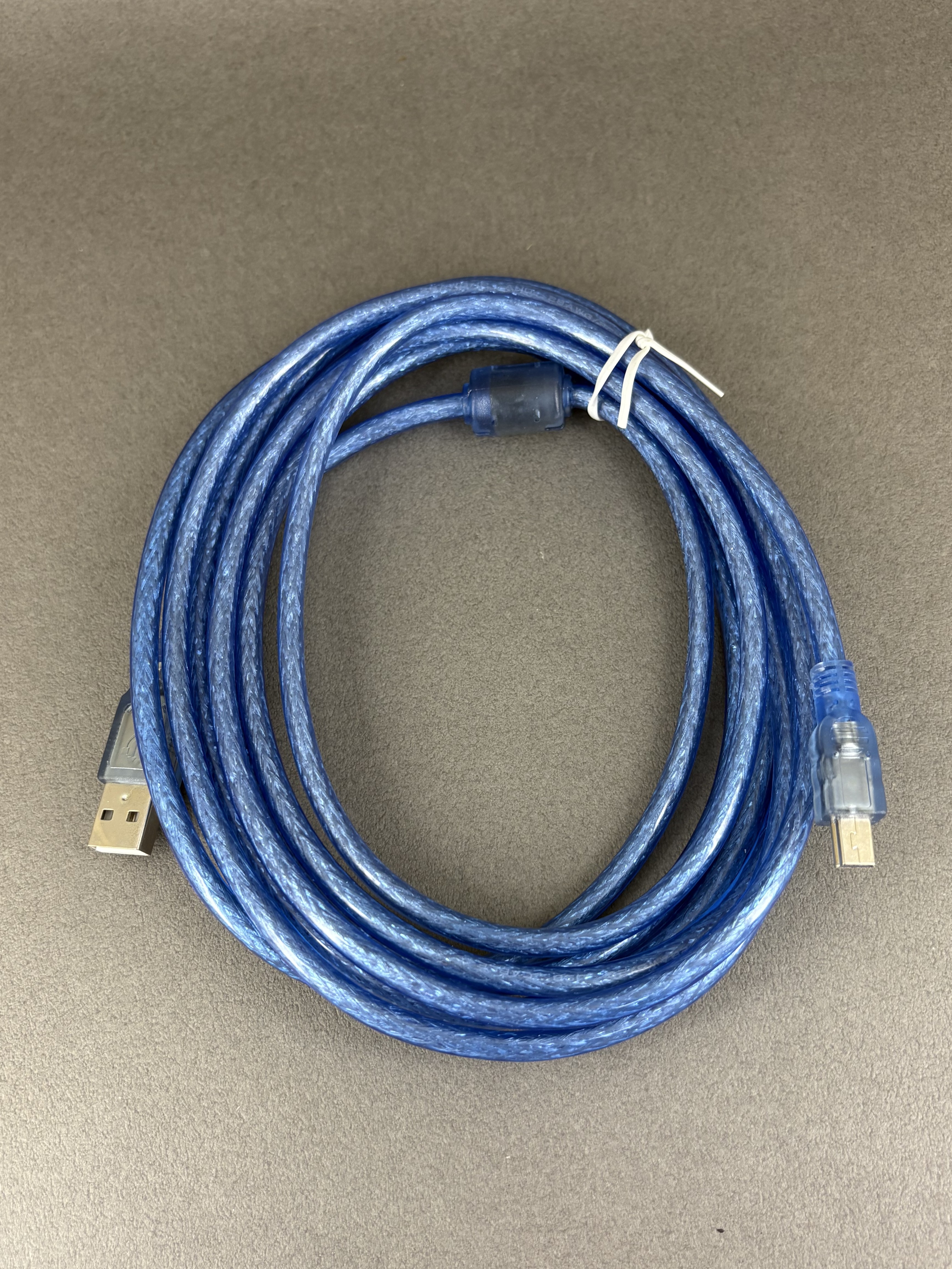 USB2.0 A公轉 mini 公傳輸線 300CM 透明藍色