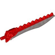 其他-Red Hero Factory Weapon - Saw with Flat Silver Sword Blade
