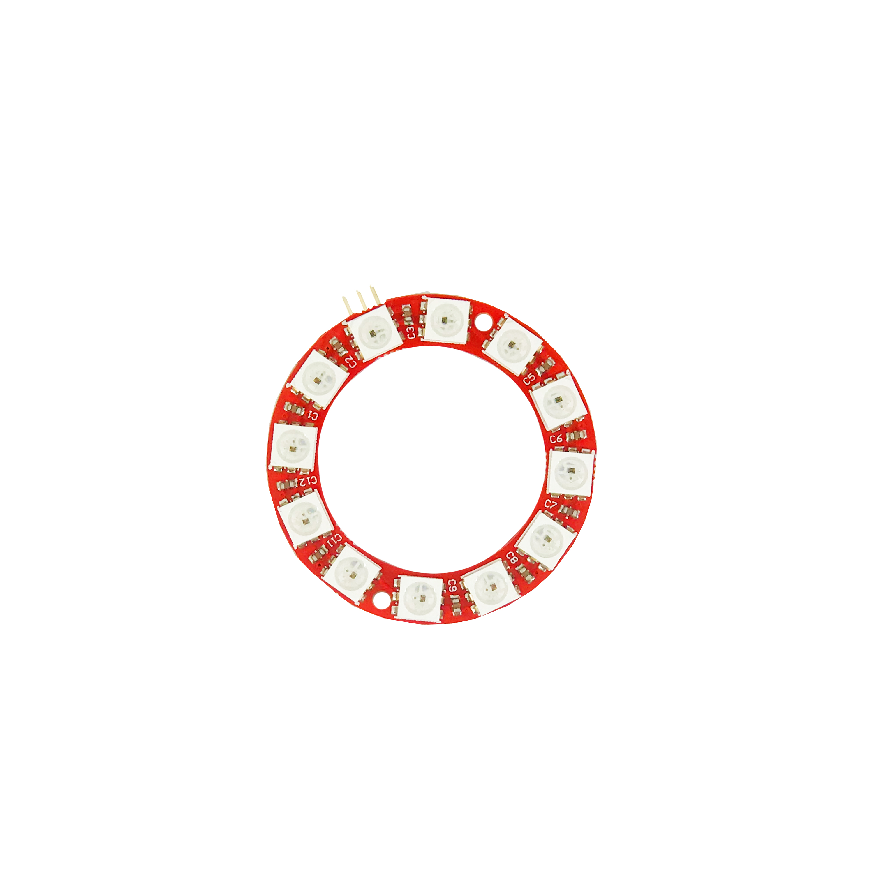 貓咪盃適用/KEYES WS2812 5050 RGB燈環模組，12燈、排針已焊
