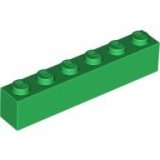 積木類- Brick1X6 綠色