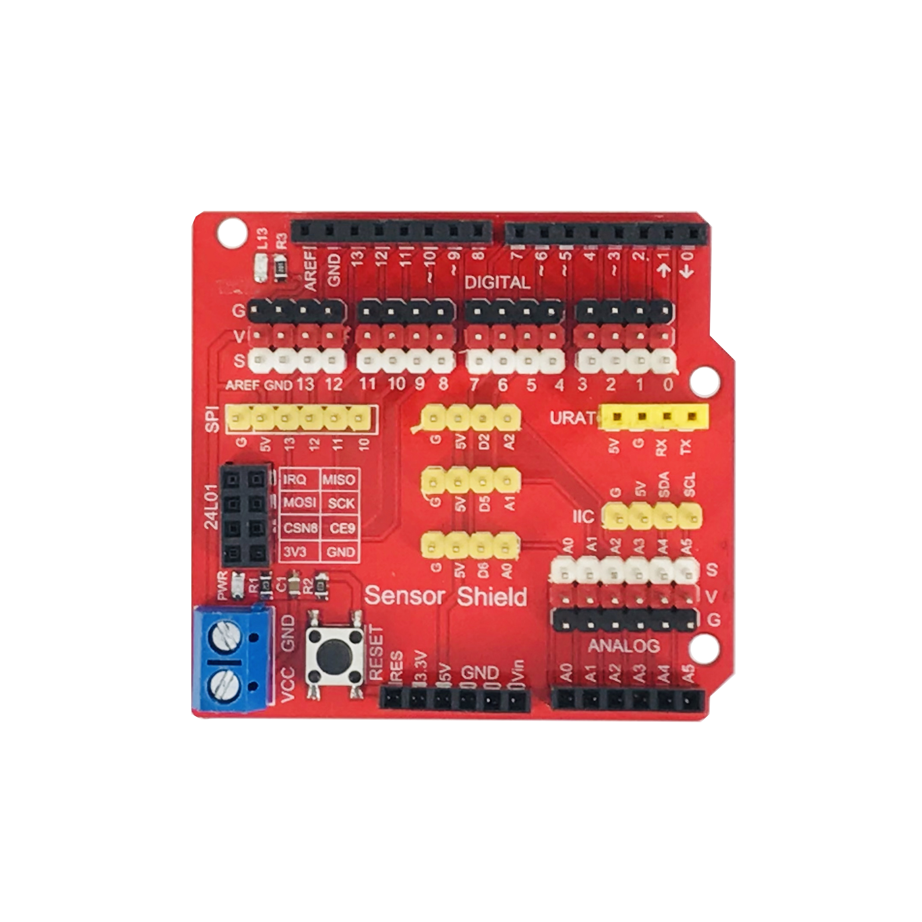 貓咪盃Arduino擴充板/通用型彩色 Sensor Shield V5.0感測器擴充板 UNO適用