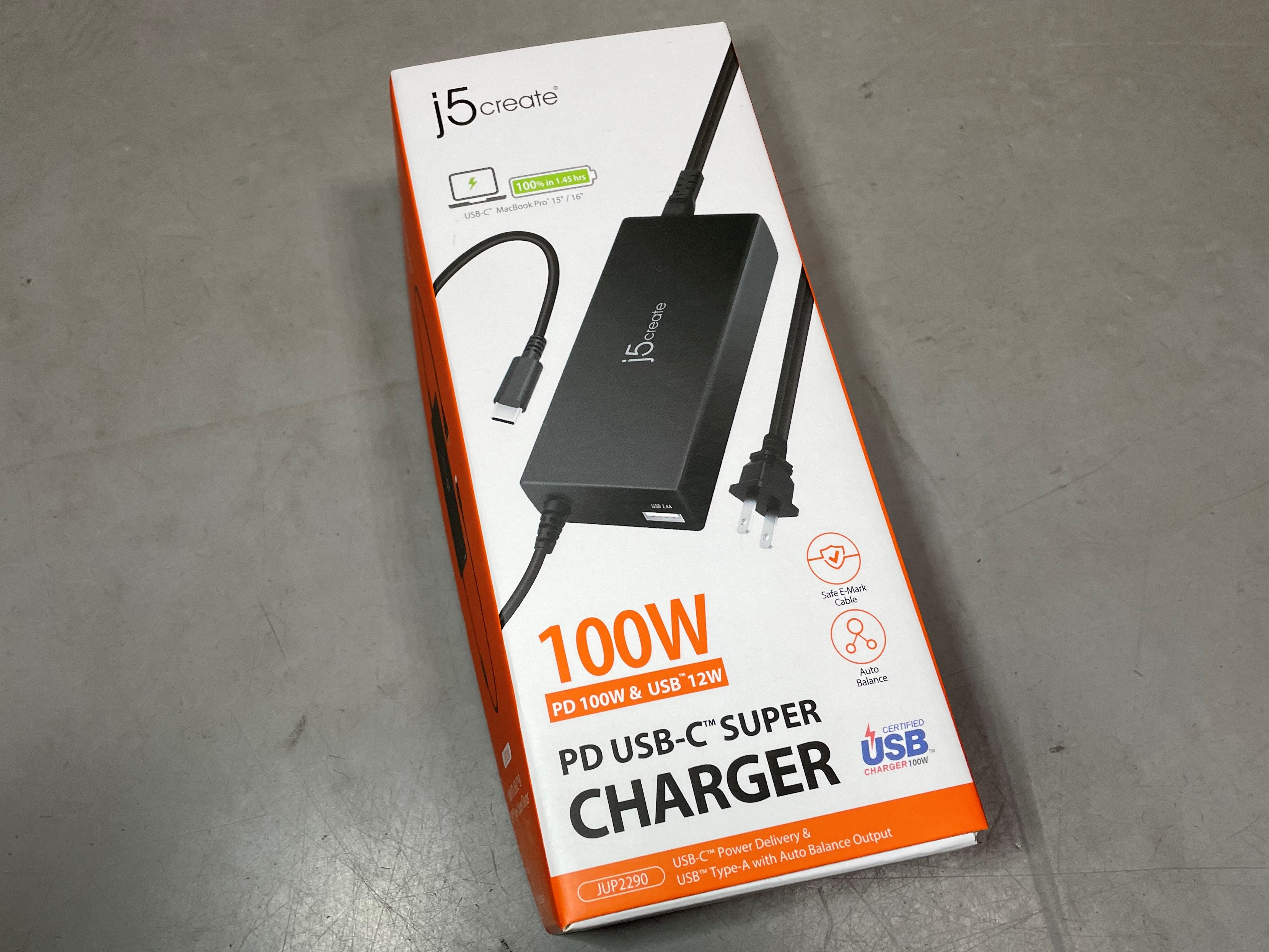 j5create 100W PD USB-C 筆電電源供應器-JUP2290