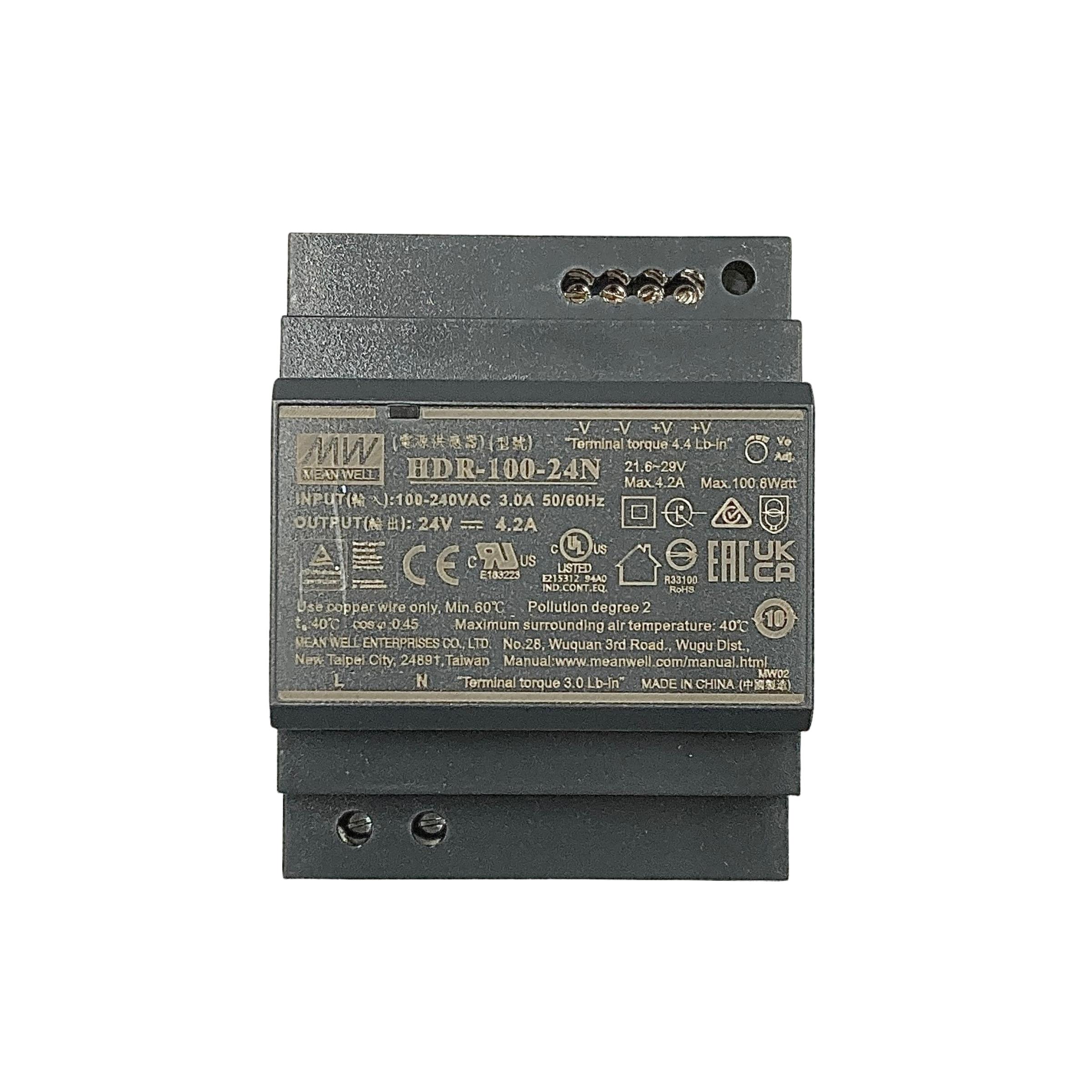 明緯HDR-100-24N 軌道式(DIN Rail)電源供應器24V4.2A 100.8W