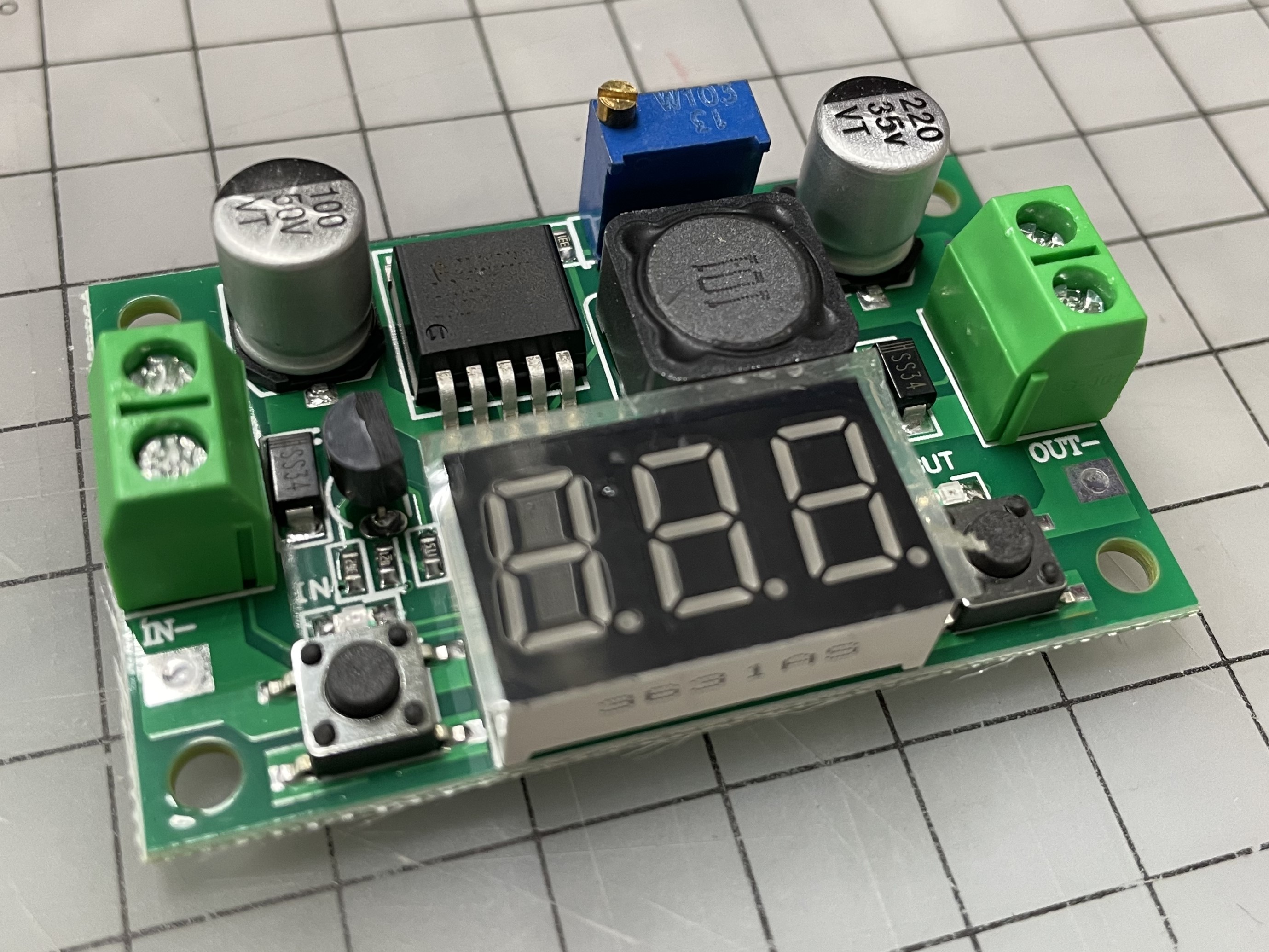 LM2596S 大功率降壓模組DC-DC可調穩壓電源模組具數位顯示