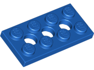 科技類-平板薄板-Plate 2x4 with 3 Holes Blue