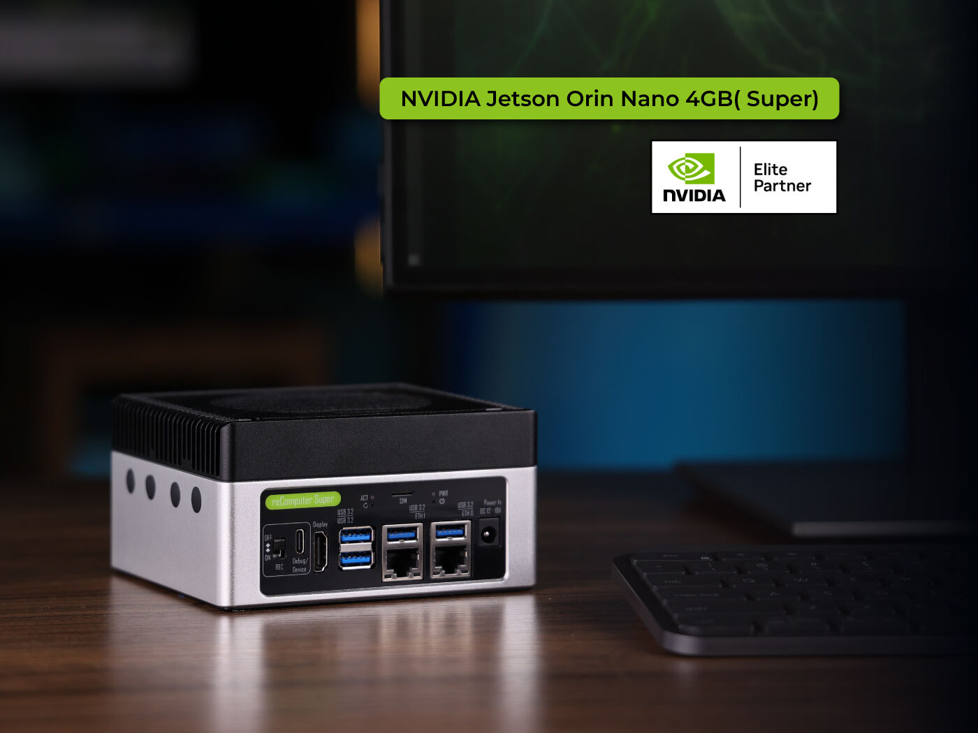 【預購商品】reComputer Super J3010 (安裝Jetson ORIN NANO 4GB運算模組，含90W電源與Intel AX210 無線網路卡)
