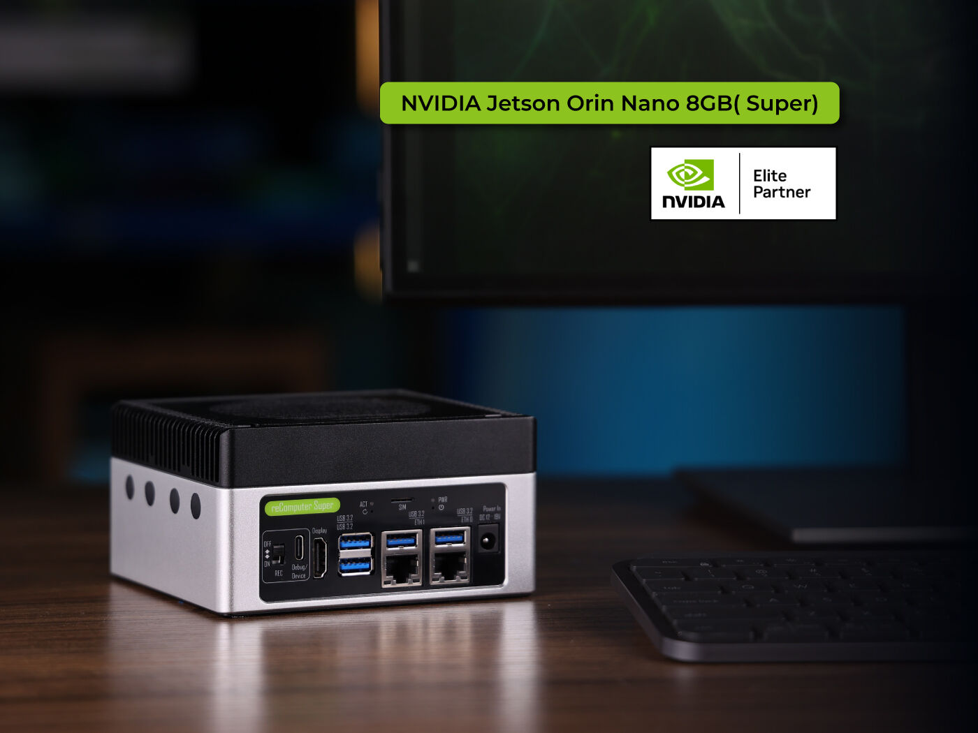 【預購商品】reComputer Super J3011 (安裝Jetson ORIN NANO 8 GB運算模組，含90W電源與Intel AX210 無線網路卡)